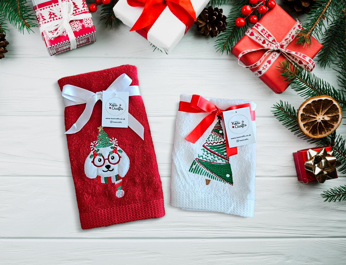 CHRISTMAS HAND TOWELS | 100% COTTON