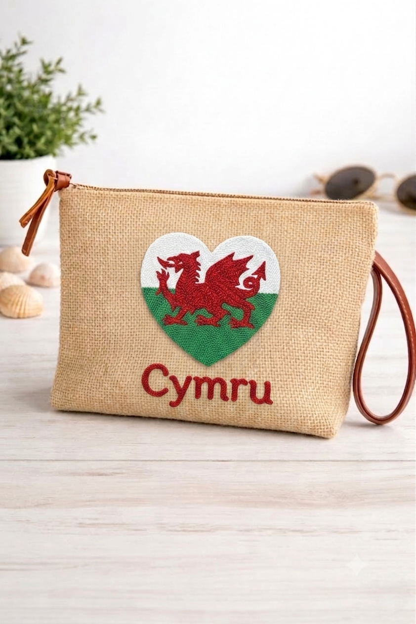 Cymru Wales Heart Clutch Bag