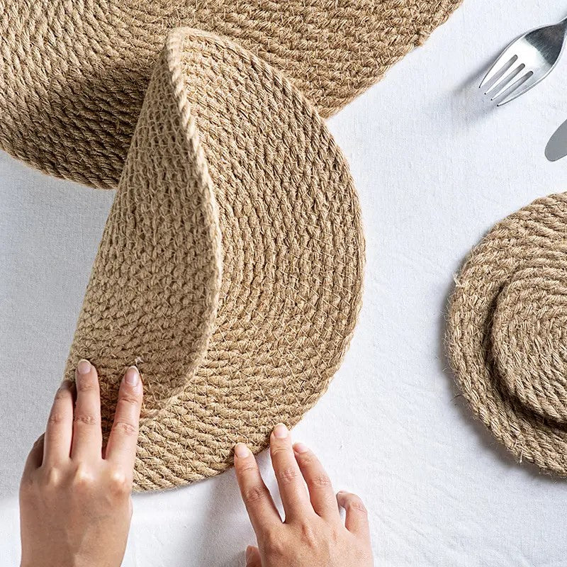 HANDMADE WASHABLE JUTE PLACEMATS