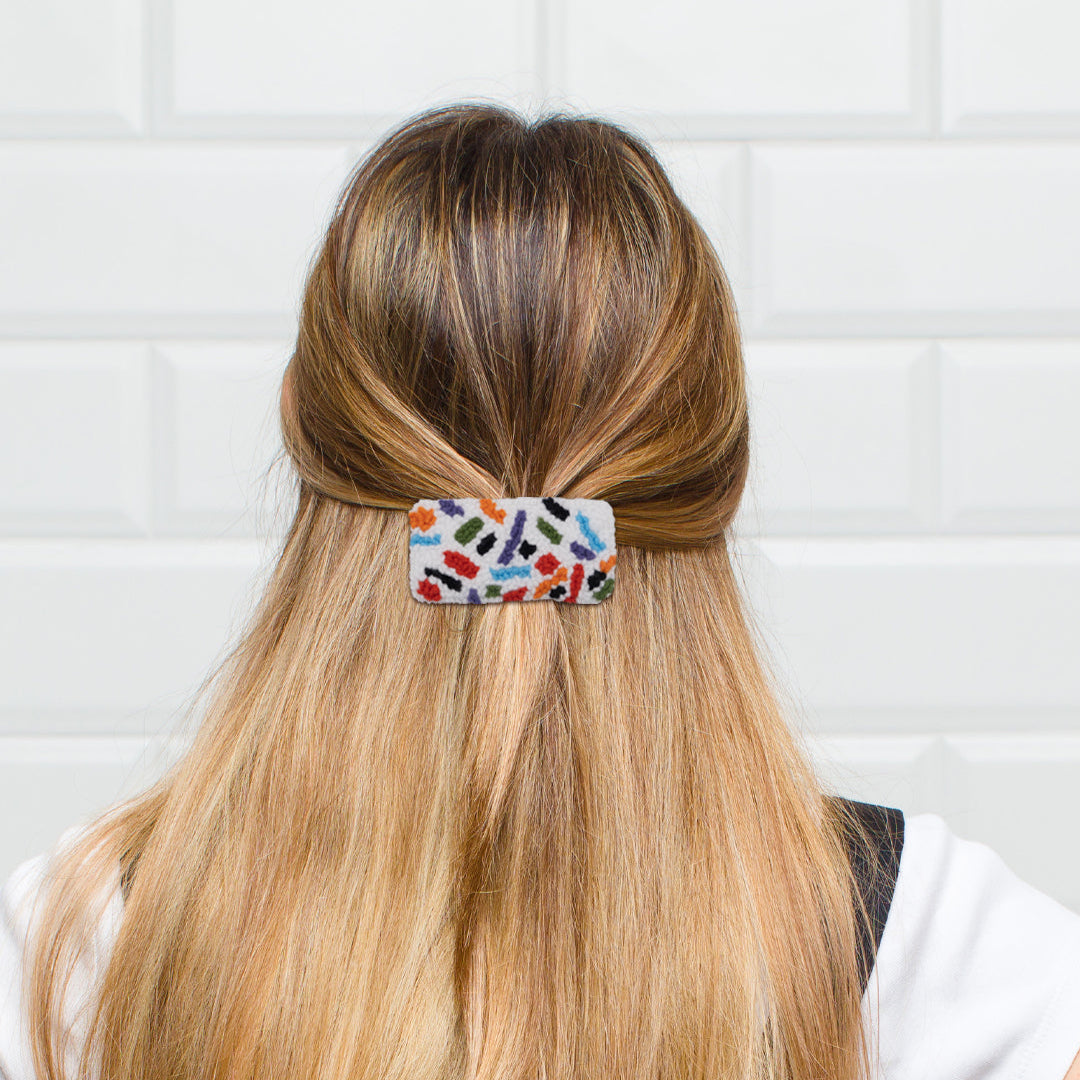 Colourful Punch Needle Hair Clip