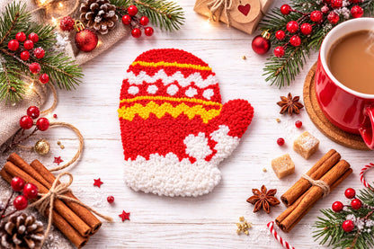 Christmas Punch Needle Coasters