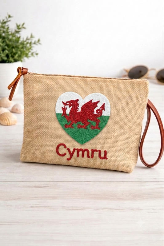 Cymru Wales Heart Clutch Bag