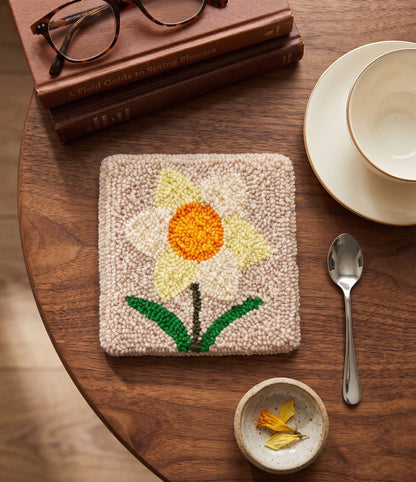Welsh Daffodil Punch Needle Coaster