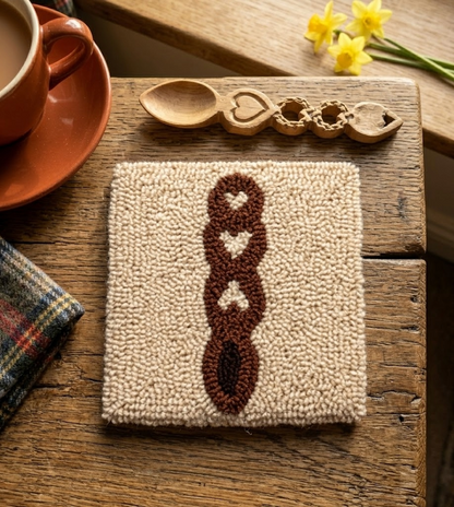Welsh Love Spoon Punch Needle Coaster