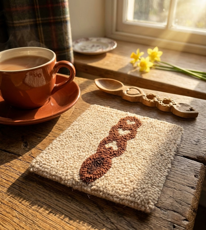 Welsh Love Spoon Punch Needle Coaster
