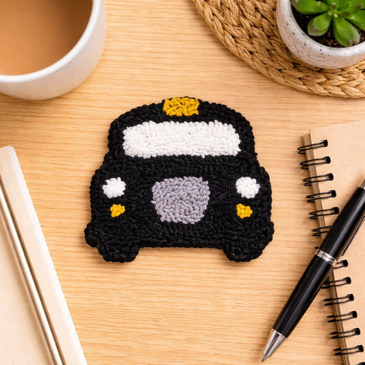 London Black Taxi Punch Needle Coaster