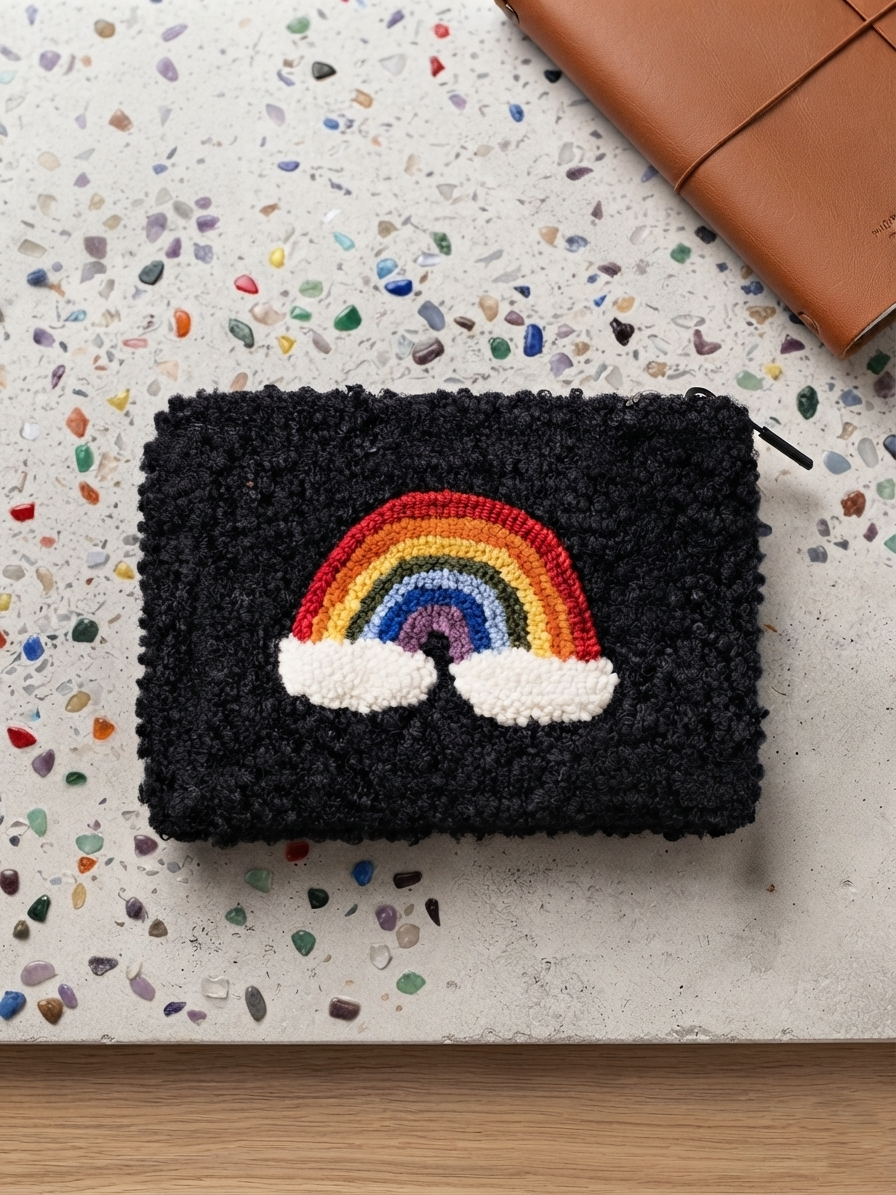 Rainbow Teddy Pouch