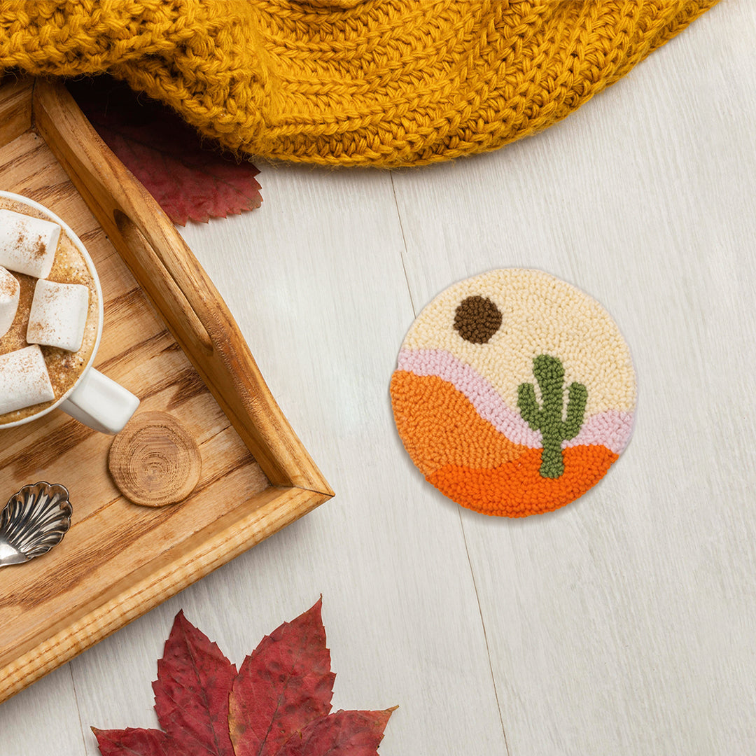 Boho Punch Needle Coasters