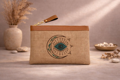 Luna Eye Punch Needle Flat Clutch